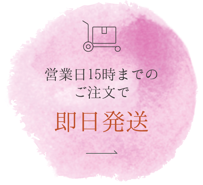 営業日15時までのご注文で即日発送